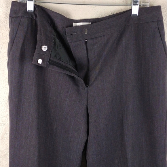 Jones New York Suit Separates Black Pinstripe Flat Front High Rise Trouser Pant - Picture 4 of 13